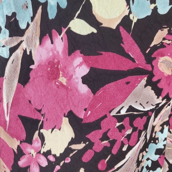 TapeMeasure Skirt Womens 6 Floral Black Pink Y2K 90s‎ Vintage Cottagecore - Picture 11 of 14